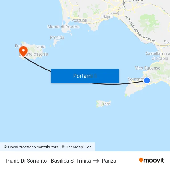 Piano Di Sorrento - Basilica S. Trinità to Panza map
