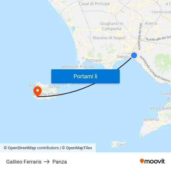 Galileo Ferraris to Panza map