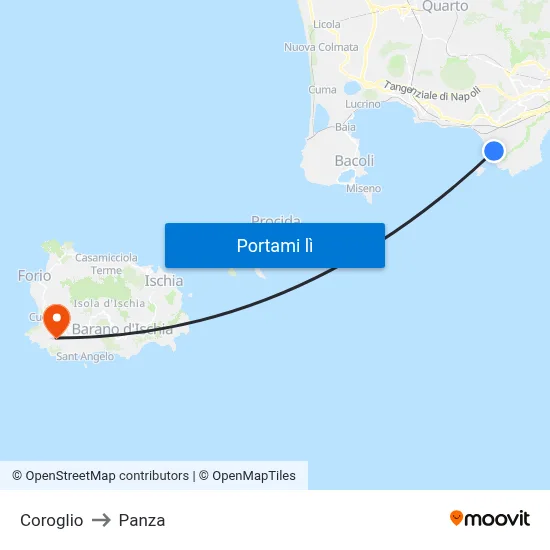 Coroglio to Panza map