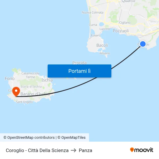 Coroglio - Città Della Scienza to Panza map