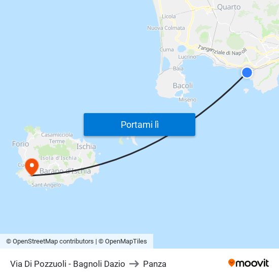 Via Di Pozzuoli - Bagnoli Dazio to Panza map