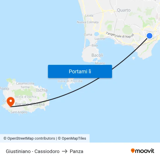 Giustiniano - Cassiodoro to Panza map