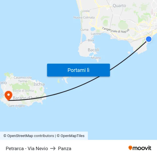 Petrarca - Via Nevio to Panza map