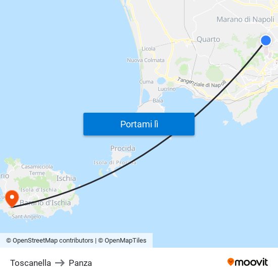 Toscanella to Panza map
