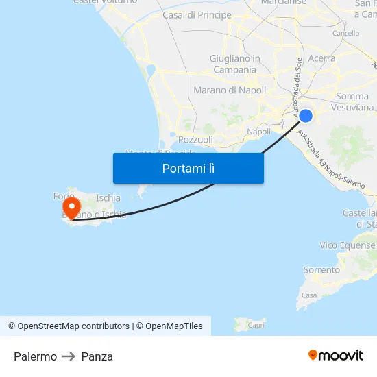 Palermo to Panza map