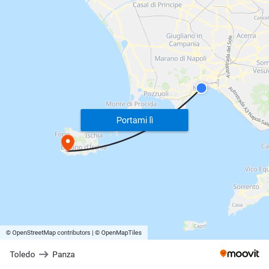 Toledo to Panza map