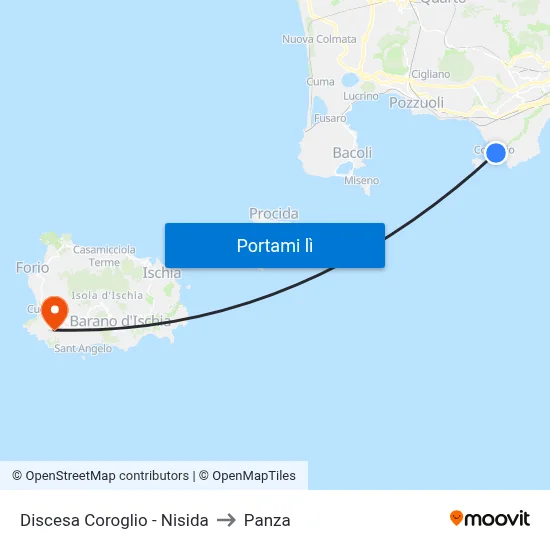 Discesa Coroglio - Nisida to Panza map