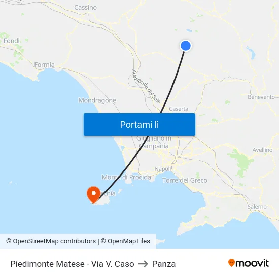 Piedimonte Matese - Via V. Caso to Panza map