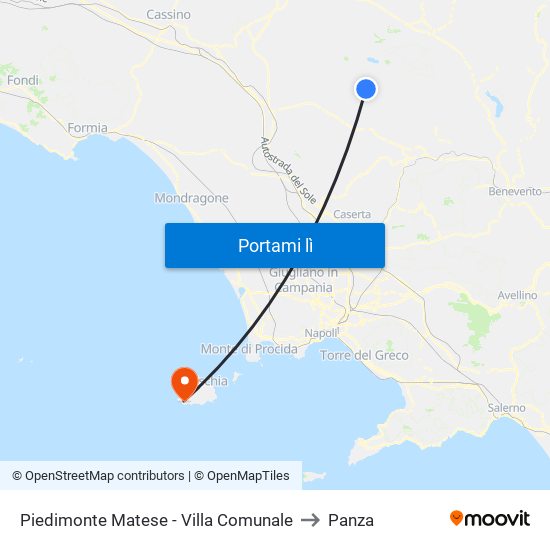 Piedimonte Matese - Villa Comunale to Panza map