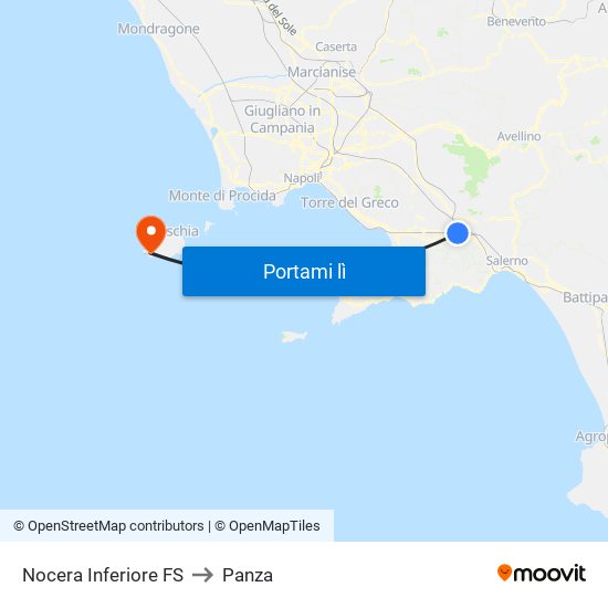 Nocera Inferiore FS to Panza map