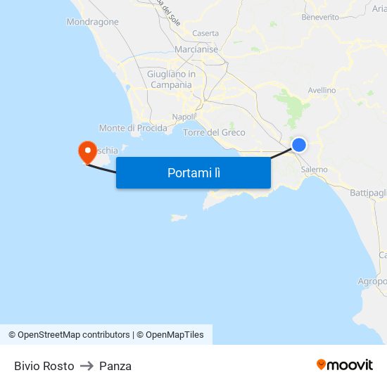 Bivio Rosto to Panza map