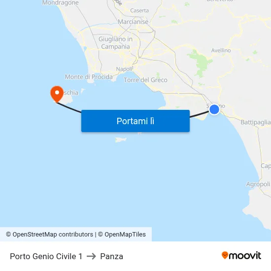 Porto Genio Civile 1 to Panza map