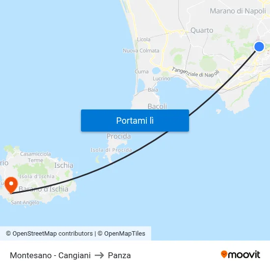 Montesano - Cangiani to Panza map
