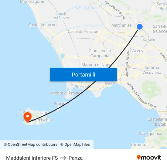 Maddaloni Inferiore FS to Panza map