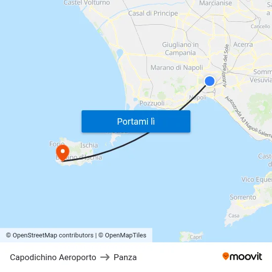 Capodichino Aeroporto to Panza map
