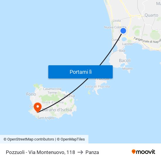 Pozzuoli - Via Montenuovo, 118 to Panza map