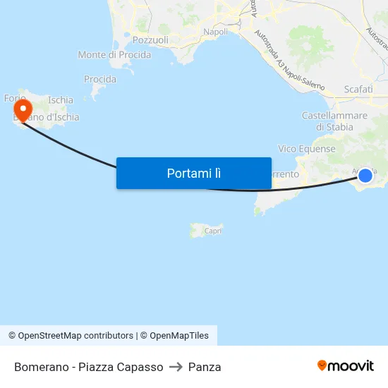 Bomerano - Piazza Capasso to Panza map