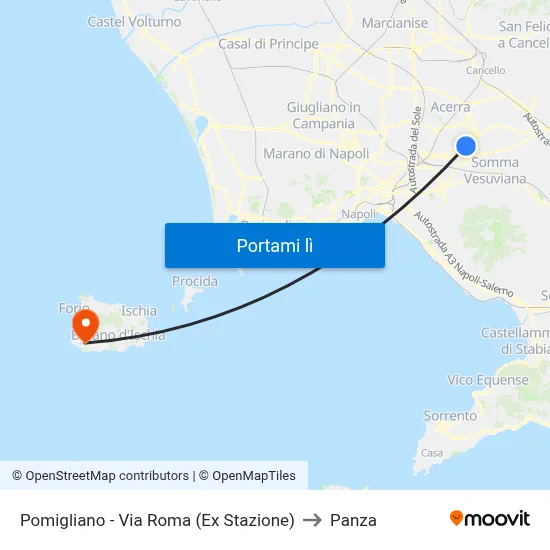 Pomigliano - Via Roma (Ex Stazione) to Panza map