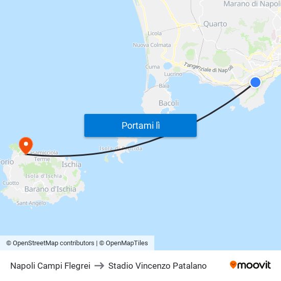 Napoli Campi Flegrei to Stadio Vincenzo Patalano map