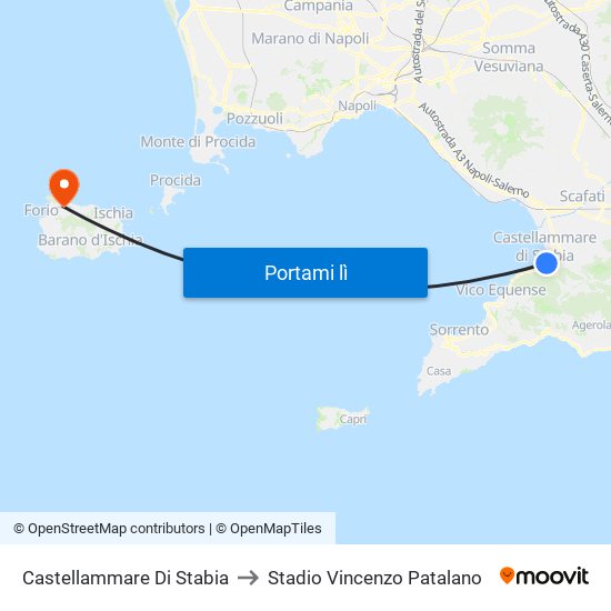 Castellammare Di Stabia to Stadio Vincenzo Patalano map