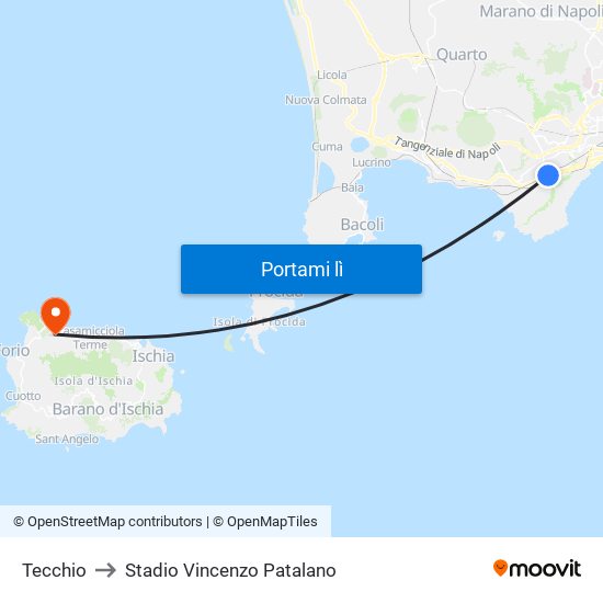 Tecchio to Stadio Vincenzo Patalano map