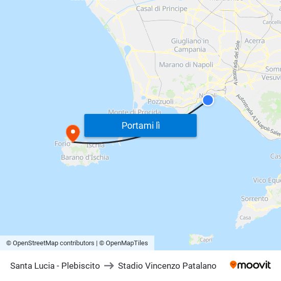 Santa Lucia - Plebiscito to Stadio Vincenzo Patalano map