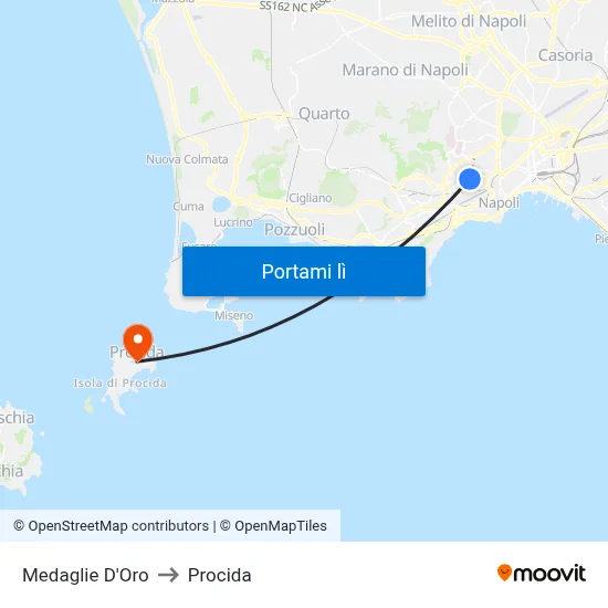 Medaglie D'Oro to Procida map