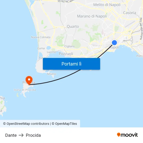 Dante to Procida map