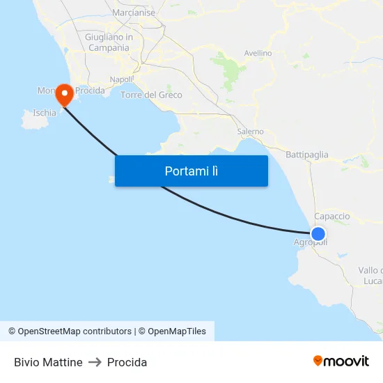 Bivio Mattine to Procida map