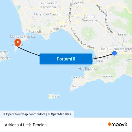 Adriana 41 to Procida map