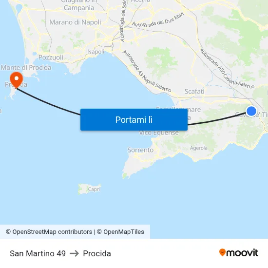 San Martino 49 to Procida map