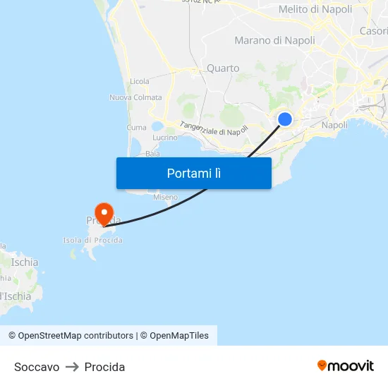 Soccavo to Procida map