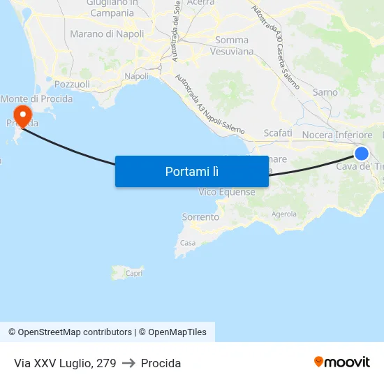 Via XXV Luglio, 279 to Procida map
