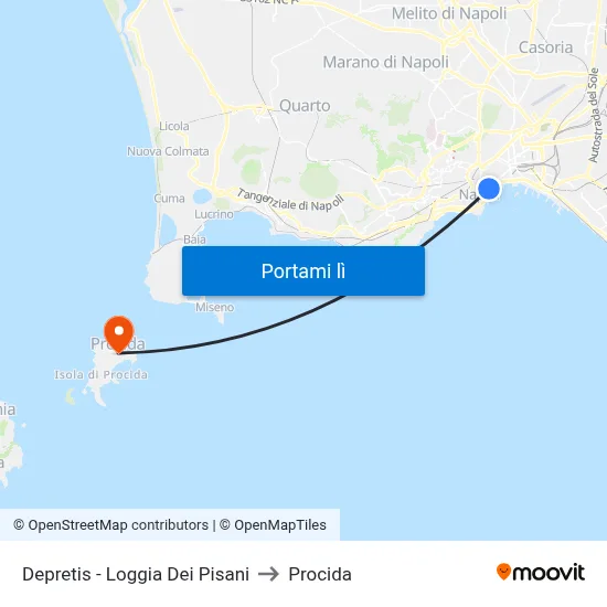 Depretis - Loggia Dei Pisani to Procida map