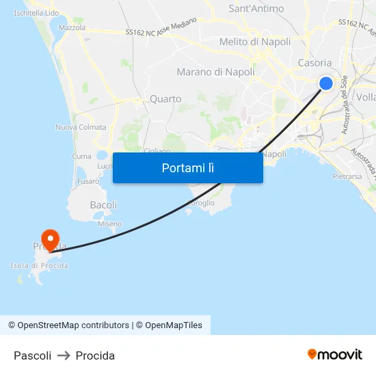 Pascoli to Procida map