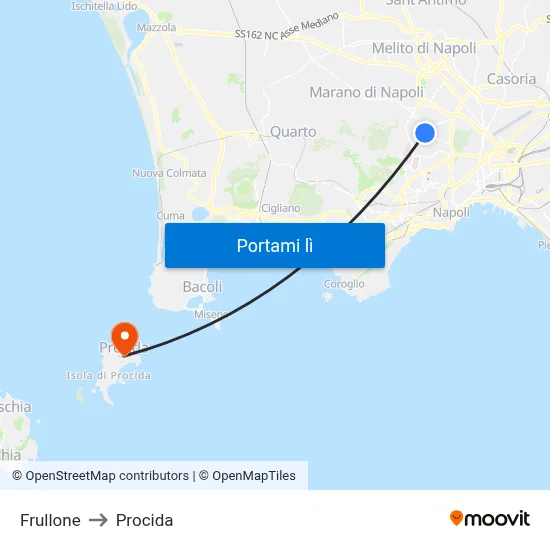 Frullone to Procida map