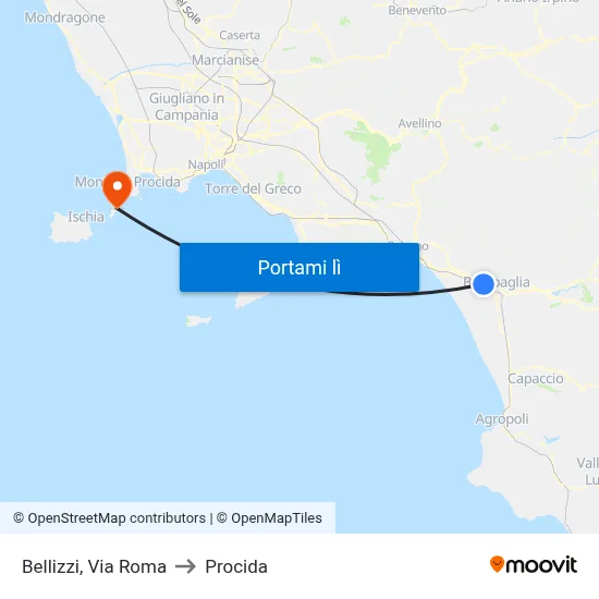Bellizzi, Via Roma to Procida map