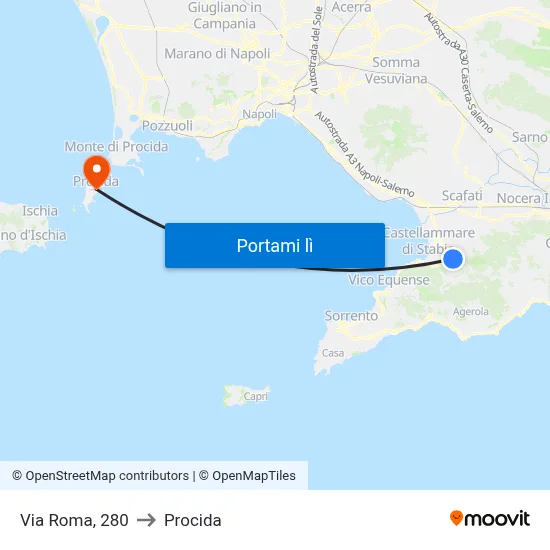 Via Roma, 280 to Procida map