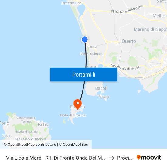 Via Licola Mare - Rif. Di Fronte Onda Del Mare to Procida map