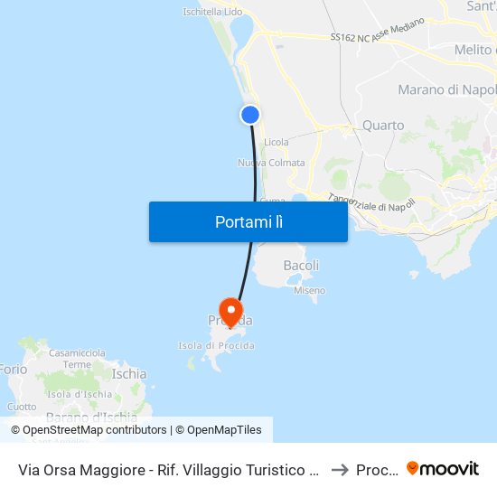 Via Orsa Maggiore - Rif. Villaggio Turistico Varca D'Oro to Procida map