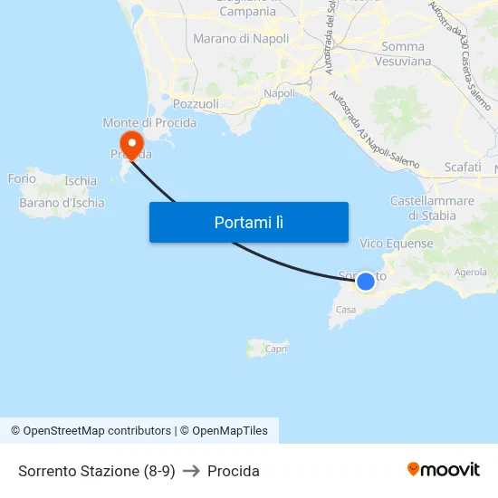 Sorrento Stazione (8-9) to Procida map