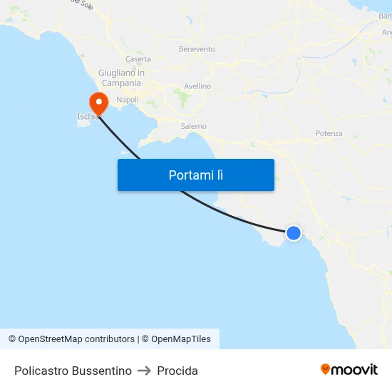 Policastro Bussentino to Procida map