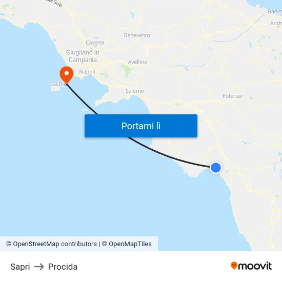 Sapri to Procida map