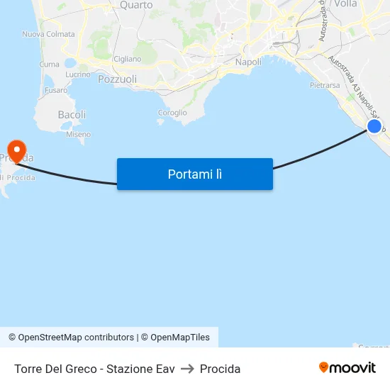 Torre Del Greco - Stazione Eav to Procida map