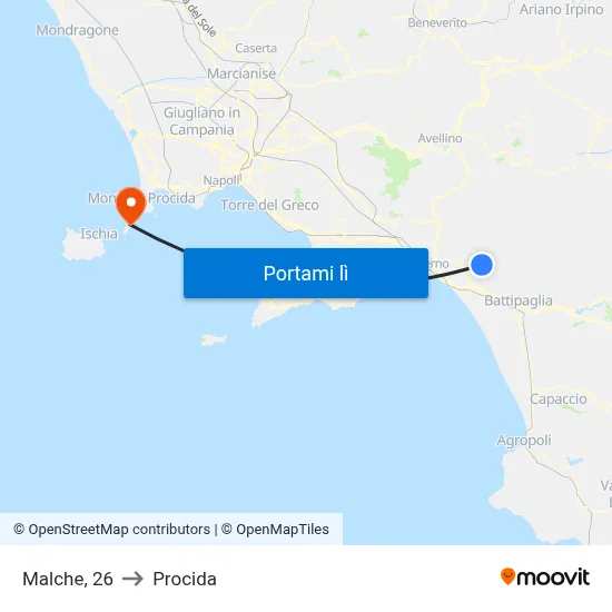Malche, 26 to Procida map