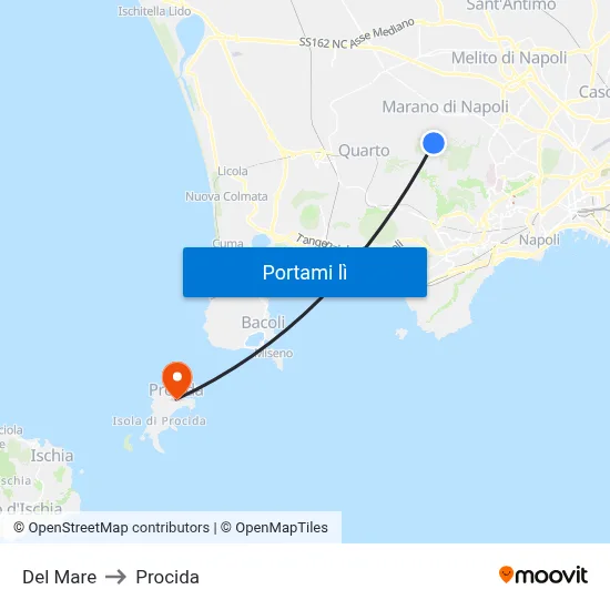 Del Mare to Procida map