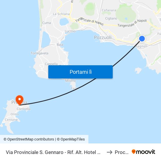 Via Provinciale S. Gennaro - Rif. Alt. Hotel Montespina to Procida map