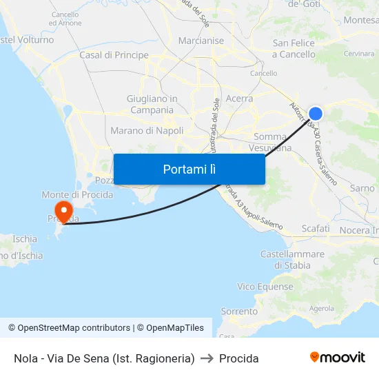 Nola - Via De Sena (Ist. Ragioneria) to Procida map