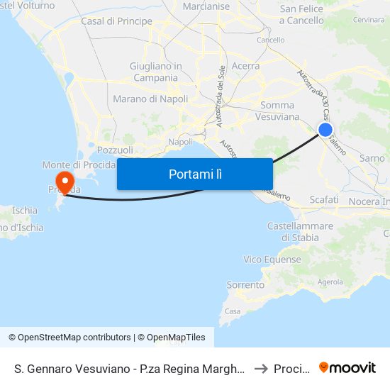 S. Gennaro Vesuviano - P.za Regina Margherita to Procida map