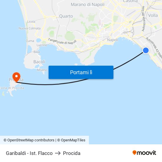 Garibaldi - Ist. Flacco to Procida map